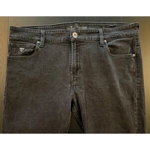VTG Guess Jeans Mens 38x29*‎ Black Skinny Cotton Stretch Denim